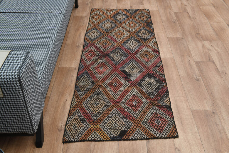 2x6, Soft Wool Turkish Kilim Runner