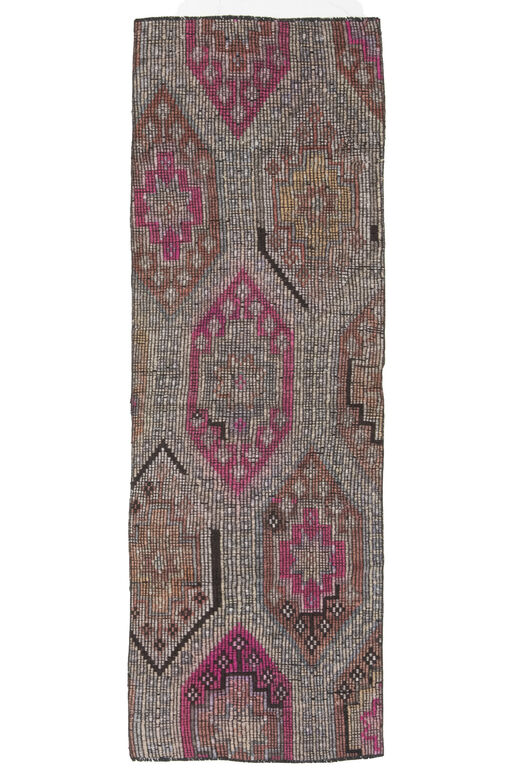 2x7, Minimalist Wool Turkish Kilim Runner