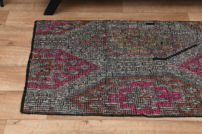 2x7, Minimalist Wool Turkish Kilim Runner