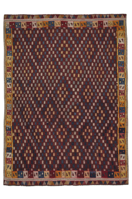 Ikat Pattern Vintage Kilim Rug