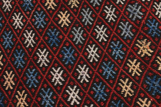 Ikat Pattern Vintage Kilim Rug - Thumbnail