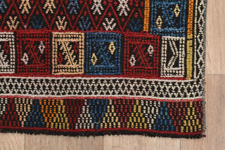 Ikat Pattern Vintage Kilim Rug - Thumbnail