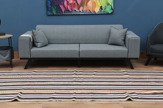 5x11, Wide Striped Vintage Runner - Thumbnail