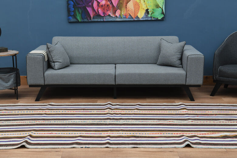 5x11, Wide Striped Vintage Runner