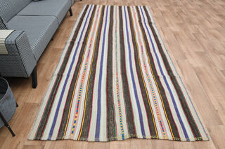 5x11, Wide Striped Vintage Runner - Thumbnail