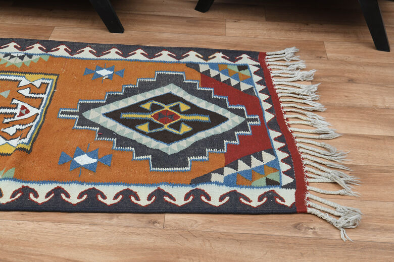 3x11, Handmade Vintage Kilim Runner