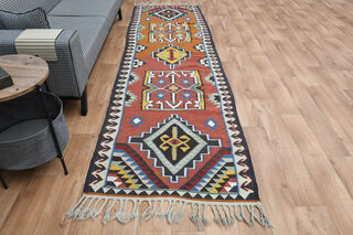 3x11, Handmade Vintage Kilim Runner - Thumbnail