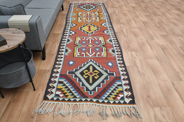 3x11, Handmade Vintage Kilim Runner