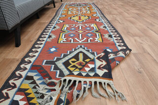 3x11, Handmade Vintage Kilim Runner - Thumbnail