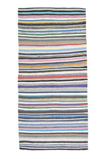 4x9, Colorful Vintage Kilim Runner - Thumbnail