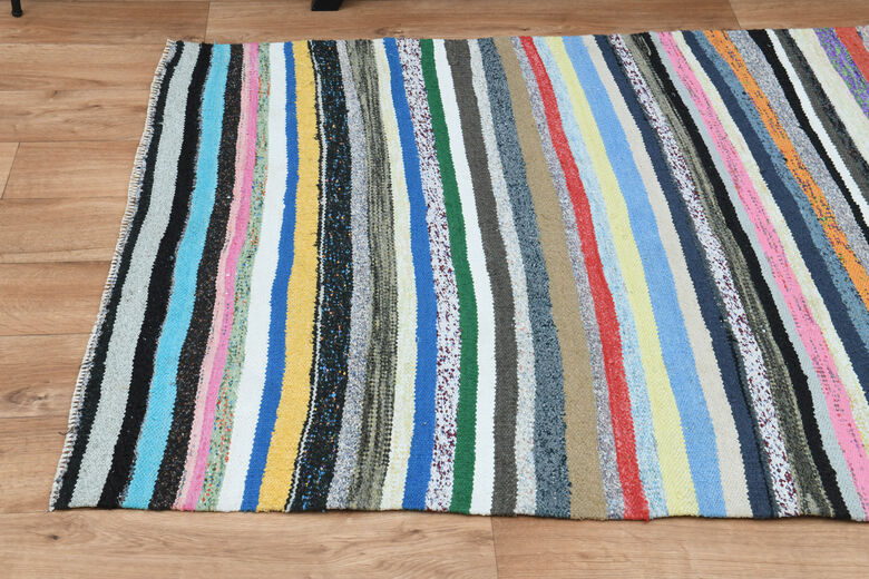 4x9, Colorful Vintage Kilim Runner