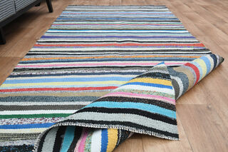 4x9, Colorful Vintage Kilim Runner - Thumbnail