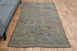 Farmhouse Decor Turkish Kilim Rug - Thumbnail