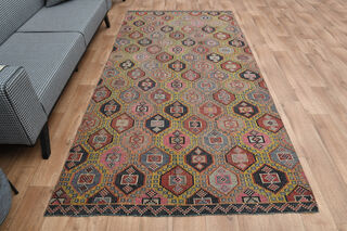 5x8, Washable Turkish Kilim Rug - Thumbnail