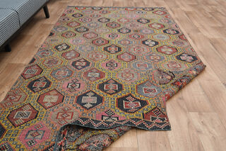 5x8, Washable Turkish Kilim Rug - Thumbnail