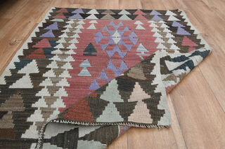 3x4, Geometric Pattern Vintage Kilim - Thumbnail