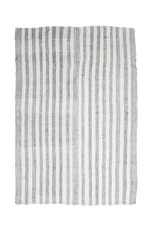 6x8, White Gray Flatweave Antique Kilim - Thumbnail