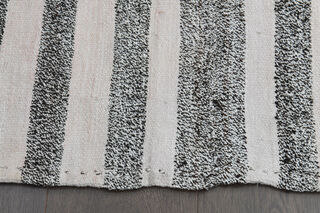 6x8, White Gray Flatweave Antique Kilim - Thumbnail