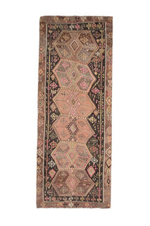 Minimalist Oriental Turkish Kilim Runner - Thumbnail