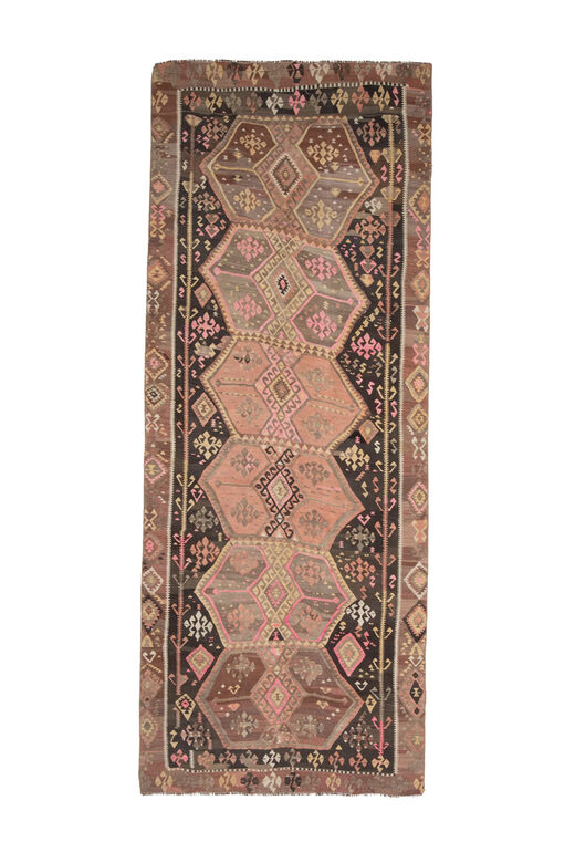 Minimalist Oriental Turkish Kilim Runner