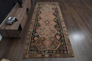 Minimalist Oriental Turkish Kilim Runner - Thumbnail