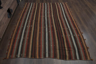 7x9, Rare Design Vintage Kilim Rug - Thumbnail