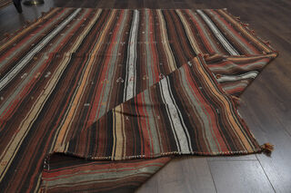 7x9, Rare Design Vintage Kilim Rug - Thumbnail