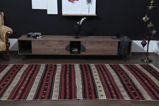 5x11, Wide Rustic Flatweave Kilim Runner - Thumbnail