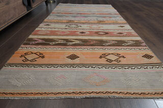 4x9, Boho Decor Turkish Kilim Rug - Thumbnail