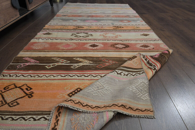 4x9, Boho Decor Turkish Kilim Rug