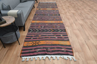 Wool Flatweave Vintage Runner - Thumbnail