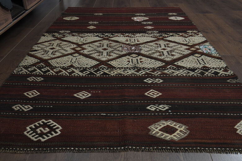 4x6, Bohemian Decor Turkish Kilim