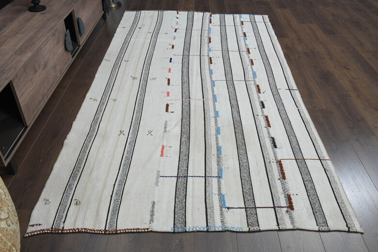 5x10, Ultra Wide Vintage Kilim Runner