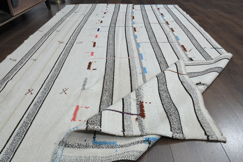 5x10, Ultra Wide Vintage Kilim Runner