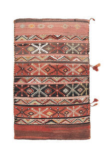 3x4, Washable Wool Vintage Kilim - Thumbnail