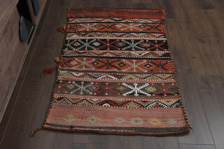 3x4, Washable Wool Vintage Kilim - Thumbnail