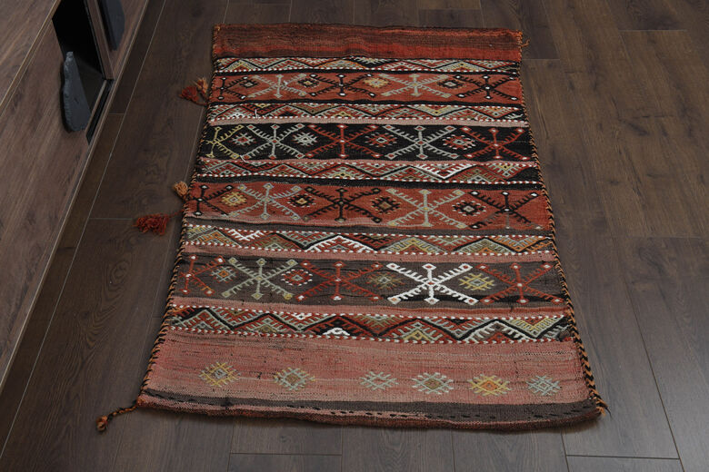 3x4, Washable Wool Vintage Kilim