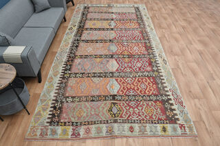 7x13, Ultra Wide Turkish Kilim Runner - Thumbnail