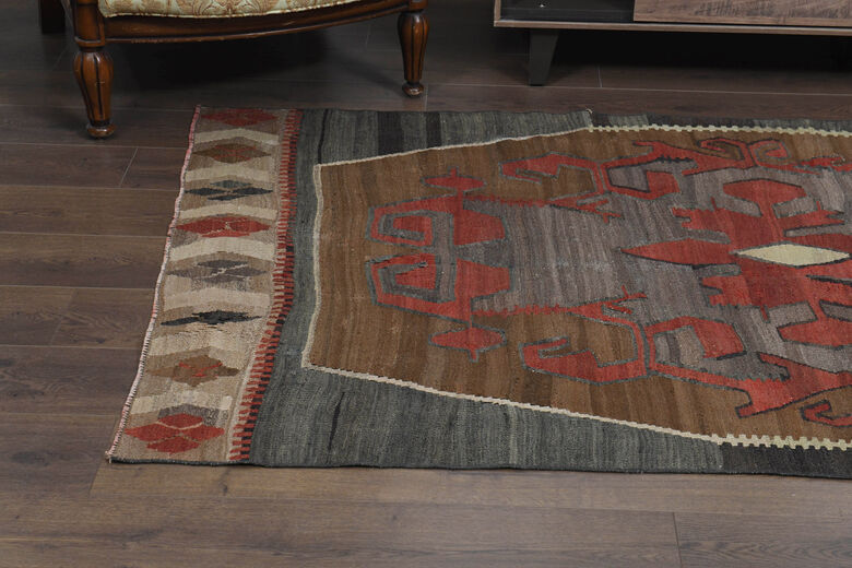 4x12, Flatweave Wool Wide Turkish Kilim