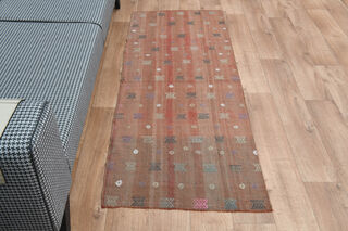 2x6, Faded Orange Vintage Kilim Runner - Thumbnail