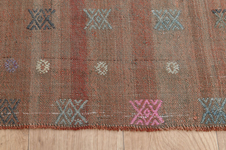 2x6, Faded Orange Vintage Kilim Runner