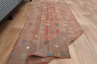 2x6, Faded Orange Vintage Kilim Runner - Thumbnail