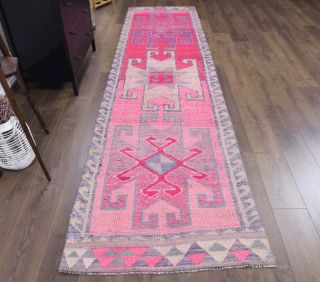 Vintage Hand-Knotted Runner Rug - Thumbnail