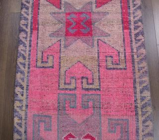 Vintage Hand-Knotted Runner Rug - Thumbnail