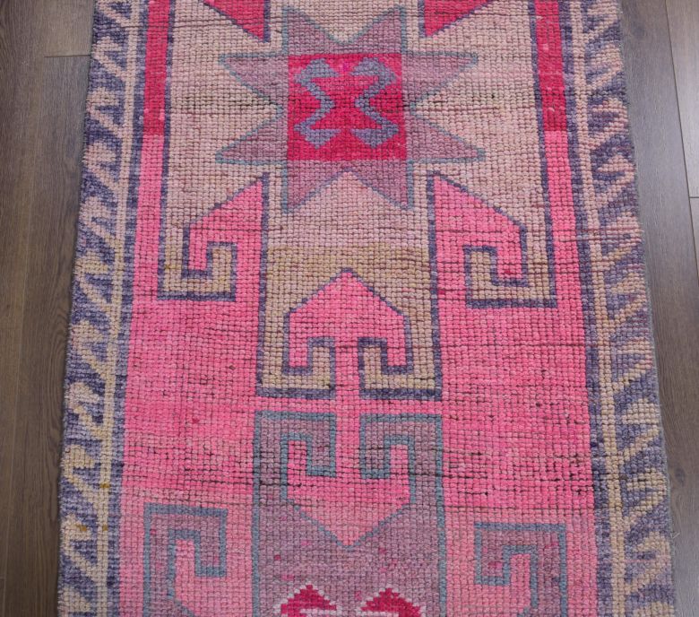 Vintage Hand-Knotted Runner Rug