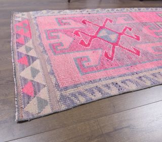 Vintage Hand-Knotted Runner Rug - Thumbnail