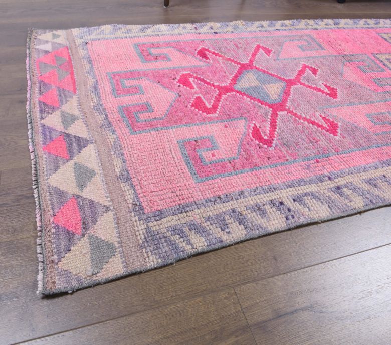 Vintage Hand-Knotted Runner Rug