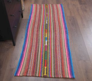 Colorful Turkish Vintage Kilim - Thumbnail