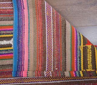 Colorful Turkish Vintage Kilim - Thumbnail