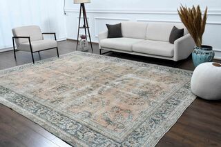 Floral Style Tribal Turkish Rug - Thumbnail